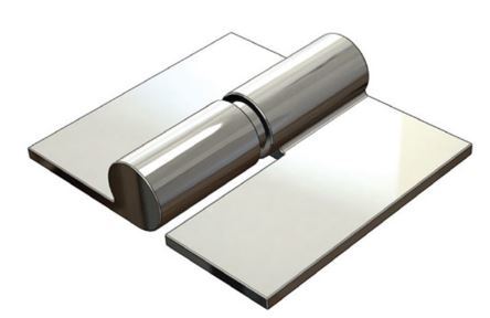 [HGHW199] Zinc Plated Weld to Weld Prison Hinges - 19mm Pin, RH, Silver - Pair