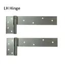 Zinc Plated Strap Hinges For Timber Gates - 25mm Pin, 350x70mm, LH, Silver - Pair