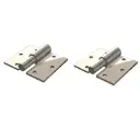 Zinc Plated Screw to Screw Prison Hinges - 25mm Pin, RH, Silver - Pair