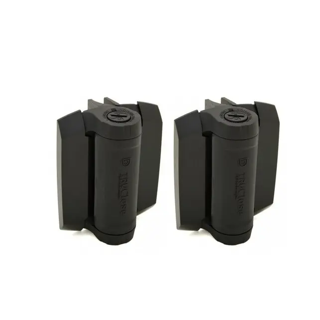 [HN758] D&D TruClose Adjustable Self Closing Hinges - 70kg, Black, For Metal, 21mm Gap, No Legs - Pair