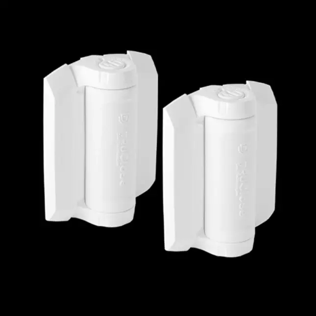 D&D TruClose Adjustable Self Closing Hinges - 70kg, White, For Metal, 19mm Gap, No Legs - Pair