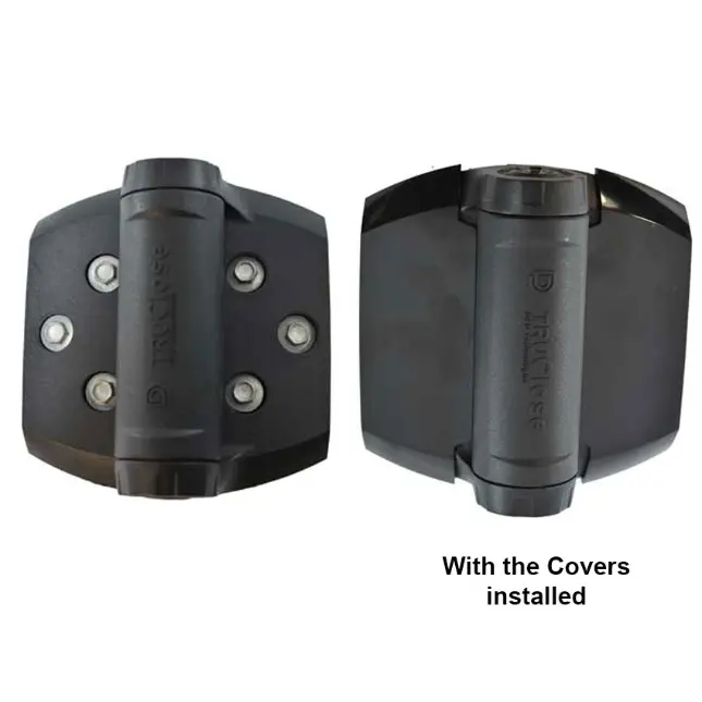 D&D TruClose Adjustable Self Closing Hinges - 70kg, Black, For Metal/Vinyl/Wood, 19mm Gap, Two Legs - Pair