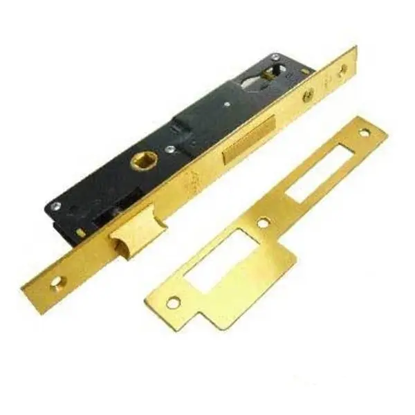 [FK334] Euro Insert Mortice Lock - 50x50 Frame, 35mm Backset, Gold - For Swing Gates