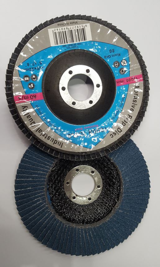 [COM010] Industrial Stainless Steel Abrasive Flap Disc Metalle Universal 125x22mm 80 Grit each
