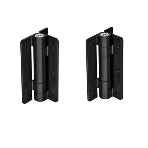 [HN820] D&D Kwikfit Self Closing Aluminium Hinge up to 20kg: Black, Wall Mounted (Pair)