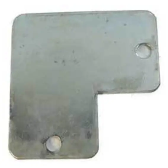 Square Steel Base Plate, 130x130x5mm, 2 Holes - L Shape Cut