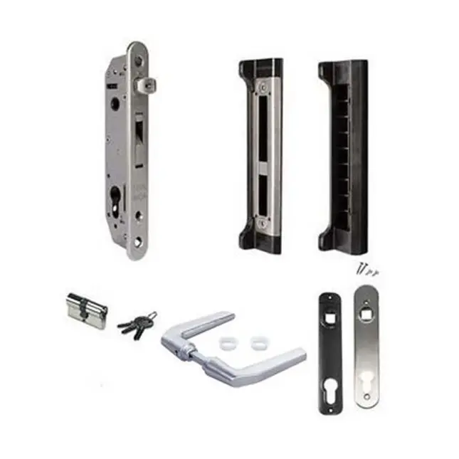 [FK592] Locinox FIFTYLOCK Euro Insert Mortice Lock - Complete Kit - 50x50 Frame, 30mm Backset, Silver - For Swing Gates