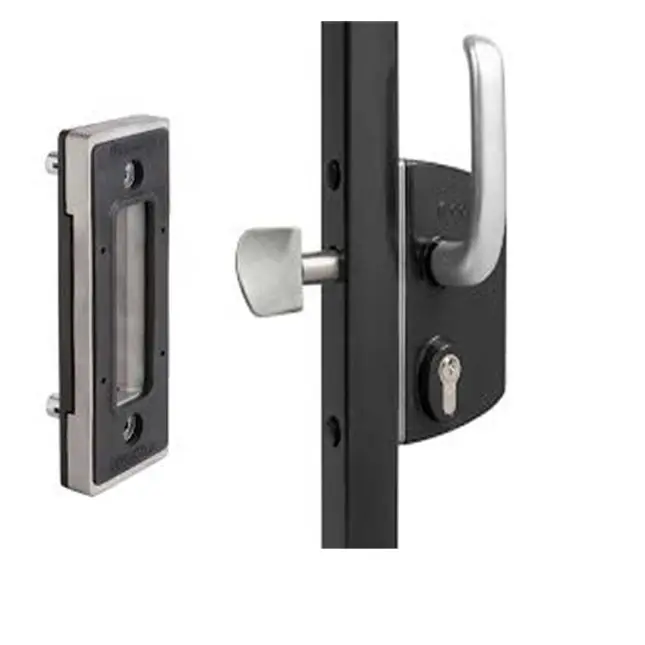 [FK833] 50 mm Locinox Industrial Manual Sliding Gate Lock profile Black colour with Keep
