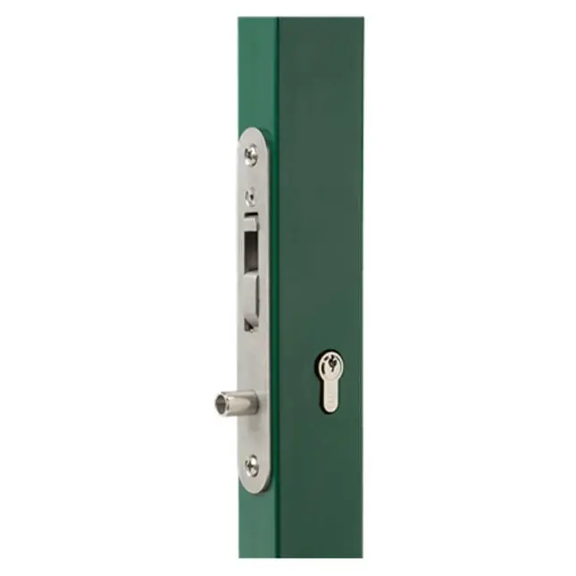 [FK828] Locinox H-Compact Handleless Euro Insert Mortice Lock - 65x65 Frame, 40mm Backset, Silver - For Sliding Gates