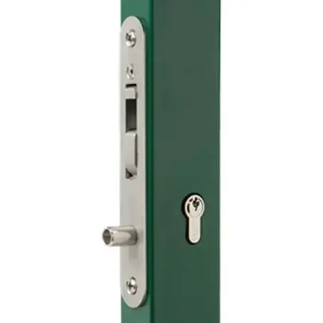 [FK828] Locinox H-Compact Handleless Euro Insert Mortice Lock - 65x65 Frame, 40mm Backset, Silver - For Sliding Gates