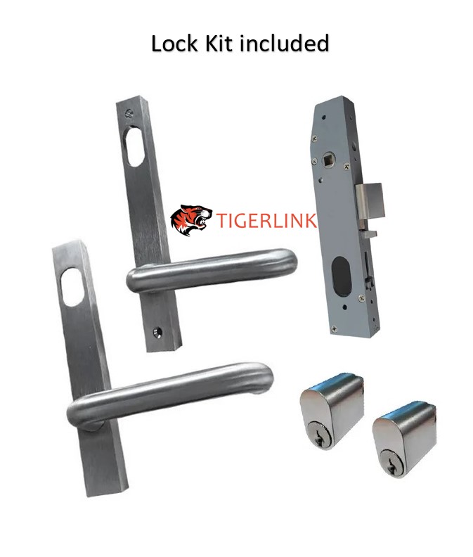 [FK528] Lockton Oval Insert Mortice Lock - Complete Kit - 50x50 Frame, 23mm Backset, Silver - For Swing Gates