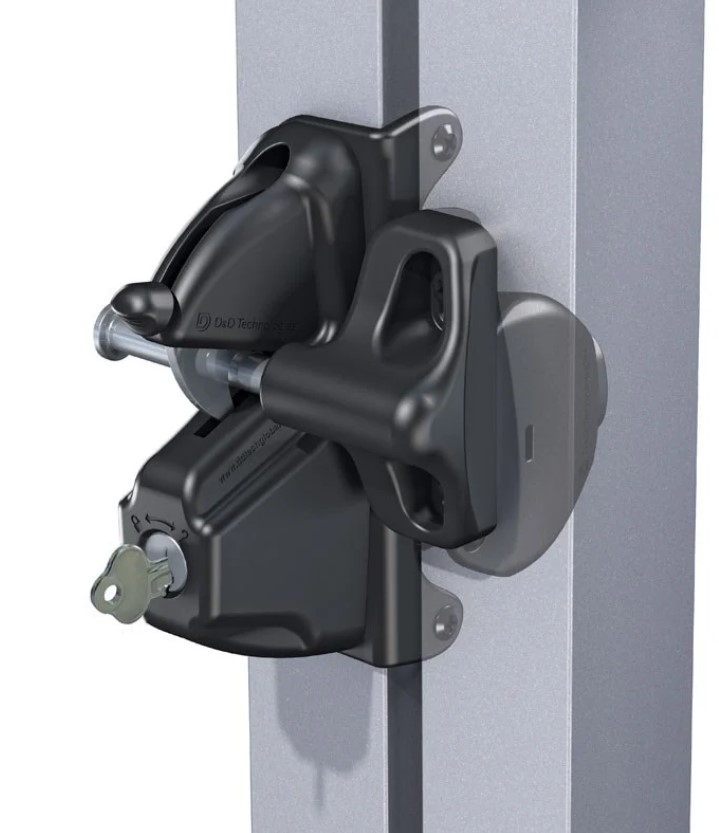 D&D LokkLatch Deluxe Gate Latch Short Bolt- Black Lock, Double Sided, Keyed Alike