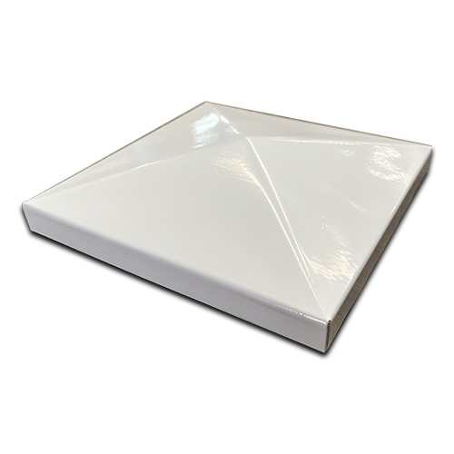 [CPSQ642] Low Profile Steel Galvabond End Cap 150x150mm Pyramid Top Pearl White