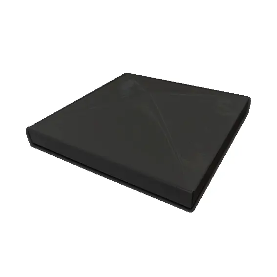 [CPSQ687] Low profile Steel End Cap 100x100mm Black