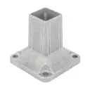 Square Aluminium Base Post Insert: 50x50mm Post, 100x100x10mm Base, 4 Holes
