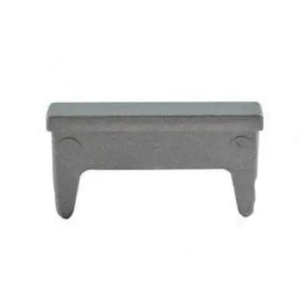 Aluminium rectangular end cap for tube size 50x10mm (0.9mm wall)