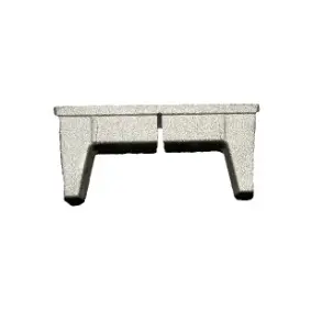 Aluminium rectangular end caps for tube size 65x16mm Split (1.2mm wall)