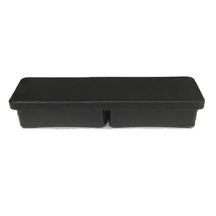 [CPPR413] Plastic Rectangular Cap 65x16mm (1.2-1.4mm) With Split Black