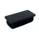 Plastic Rectangular Cap 75x50mm 0.8-2.5mm Wall in Black