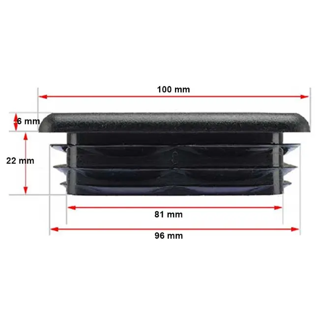 [CPPS392] Plastic Square Post End Cap for Tube 100x100mm (1-4mm Wall thickness) Black