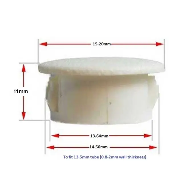 [CPHP026] Plastic insert hole plug/End cap for hole size 13mm White