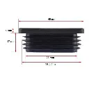 Plastic square cap 40x40mm (3-5mm wall thickness)