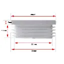 Plastic square post end cap 50x50mm (0.8-2.5mm wall thickness) White