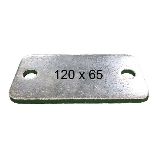 [SE772] Rectangular Steel Base Plate, 120x65x5mm, 2 Holes