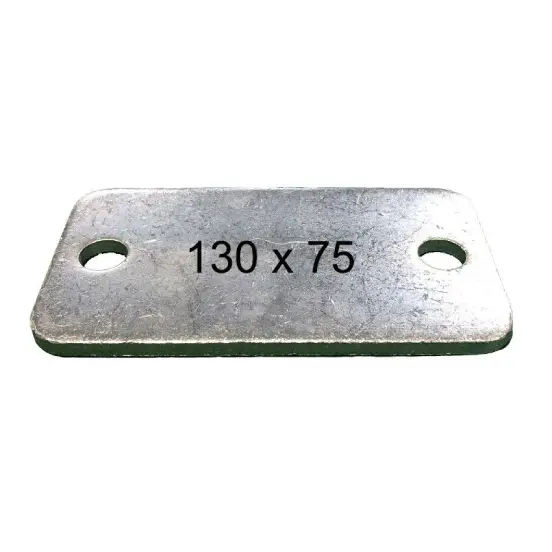 [SE774] Rectangular Steel Base Plate, 130x75x5mm, 2 Holes