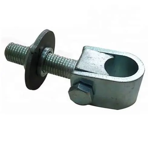 [HN570] Zinc Plated Adjustable Swing Gate Hinge With Plate - 20mm Long 25NB Rounded Pin, Circular Plate - Single