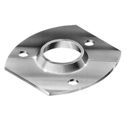 Rounded Steel Base Plate Sleeve: 32NB / 42mm Round Post, 3 Holes