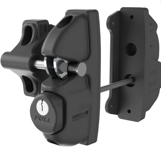 [FK422] Safetech SLV-Viper X2 Gravity Gate Latch- Black, Double Sided, Keyed Different