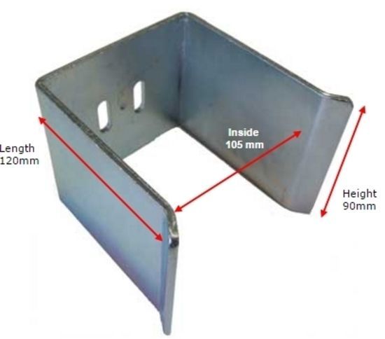 Steel Sliding Gate Holder/Catcher for Gates 100mm, Top Cap, Rubber Stop