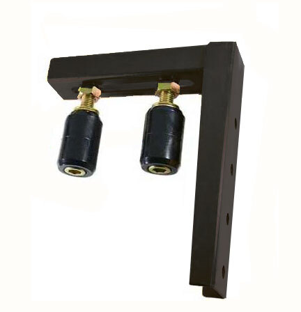 [WH288] Sliding Gate Guide Roller Set - 210x225mm Black Bracket, 40x60mm Black Rollers