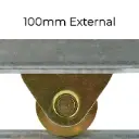 Zinc Plated Sliding Gate Wheel - 100mm U Groove External - Double Bearing