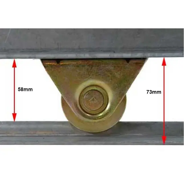 [WH369] Zinc Plated Sliding Gate Wheel - 60mm U Groove External - Double Bearing