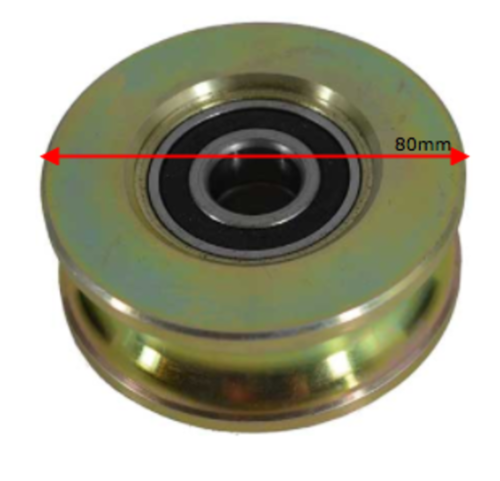 [WH402] Zinc Plated Sliding Gate Wheel - 80mm U Groove Bracketless - Double Bearing