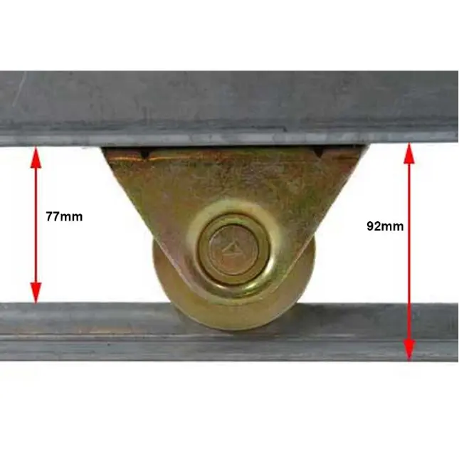 [WH377] Zinc Plated Sliding Gate Wheel - 80mm U Groove External - Double Bearing