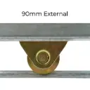 Zinc Plated Sliding Gate Wheel - 90mm U Groove External - Double Bearing