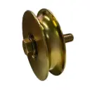 Zinc Plated Sliding Gate Wheel - 120mm V Groove Bracketless - Double Bearing
