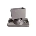 Aluminium Fence Rail Bracket, 40x40mm / 50x50mm Tube, Double Lug, 2 Hole - Adjustable