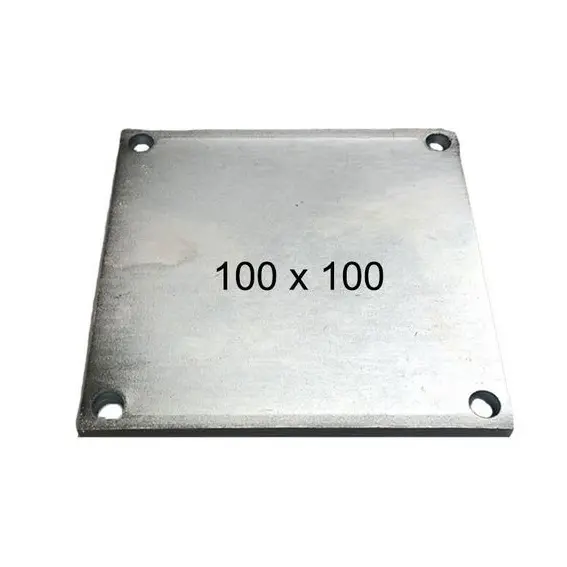 [SE820] Square Steel Base Plate, 100x100x5mm, 4 Holes