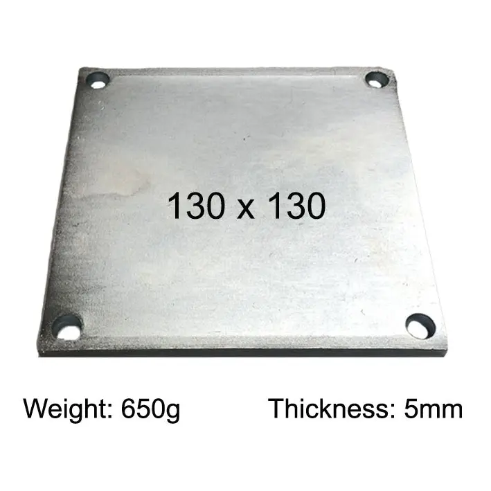 [SE834] Square Steel Base Plate, 130x130x5mm, 4 Holes