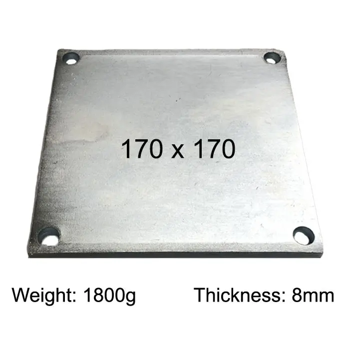 [SE856] Square Steel Base Plate, 170x170x8mm, 4 Holes