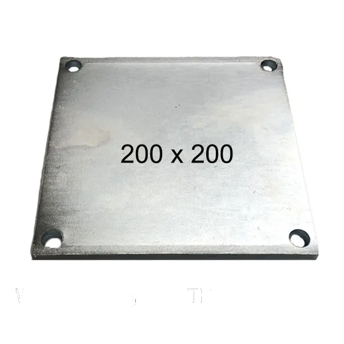 [SE857] Square Steel Base Plate, 200x200x8mm, 4 Holes