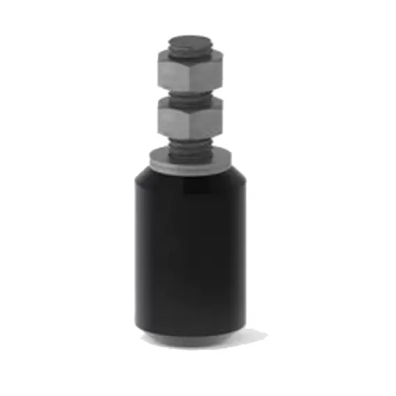 [WH135] Sliding Gate Guide Roller - 40x60mm, M16 Bolt, Black - Stainless Steel Bolt