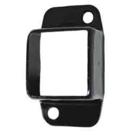 Steel Fence Rail Bracket, 30x30mm Tube, Double Lug, 2 Hole - Black