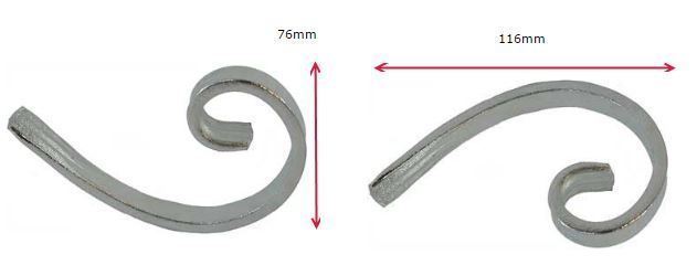 Steel C- Scroll 116mmx76mmx12mmx5mm - Zinc Plated