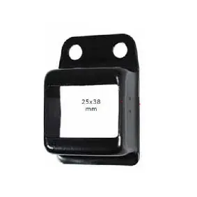 [BKRB461] Steel Fence Rail Bracket, 38x25mm Tube, Single Lug, 2 Hole - Black
