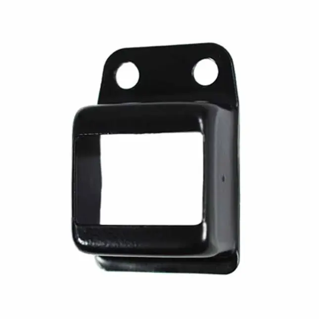 [BKRB496] Steel Fence Rail Bracket, 40x40mm Tube, Single Lug, 2 Hole - Black